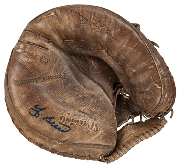1959-61 Yogi Berra Game Used and Signed Catchers Mitt (PSA/DNA LOA and "The Glove Collector" LOA)